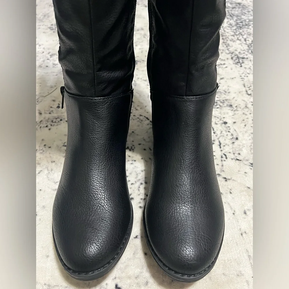 NEW Rocket Dog Marsh Dove Pull On Knee High Black Leather & Suede Boots - US 8